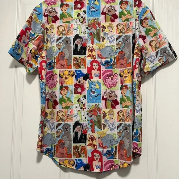 *NEW* Never Worn Disney 100 RSVLTS Colorful Character Collage Men's Shirt - Picture 2 of 2